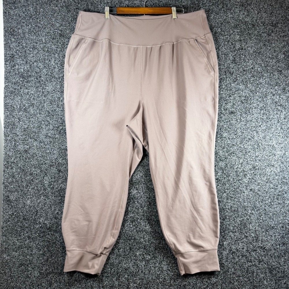 Old Navy Active Powersoft High Rise Joggers Mauve Taupe 3X Go-Dry Athletic Pants